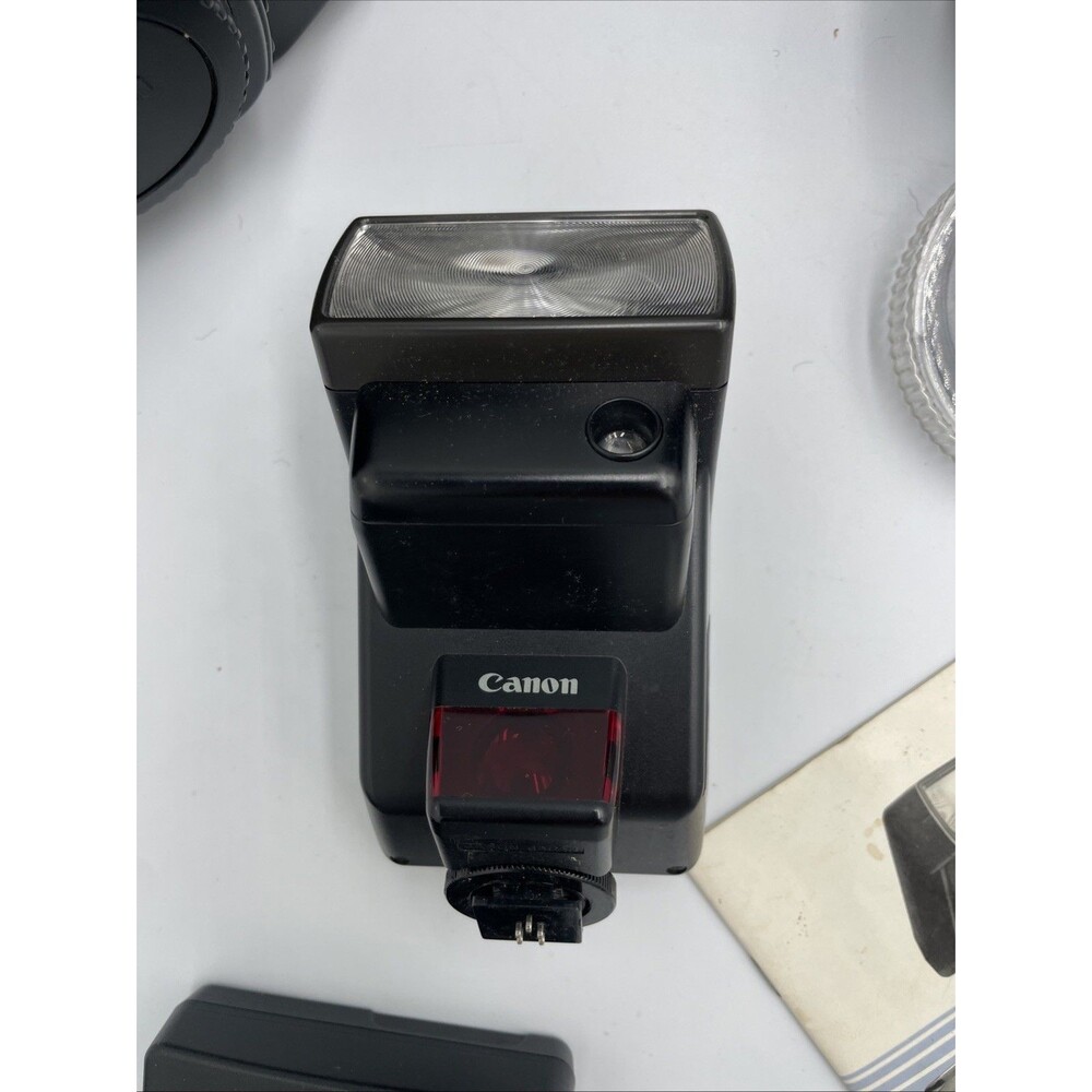 Canon EOS Rebel XS DSLR Camera Cannon 650 Speedlite 300ez Lens Lot Filters Works - Picture 5 of 16